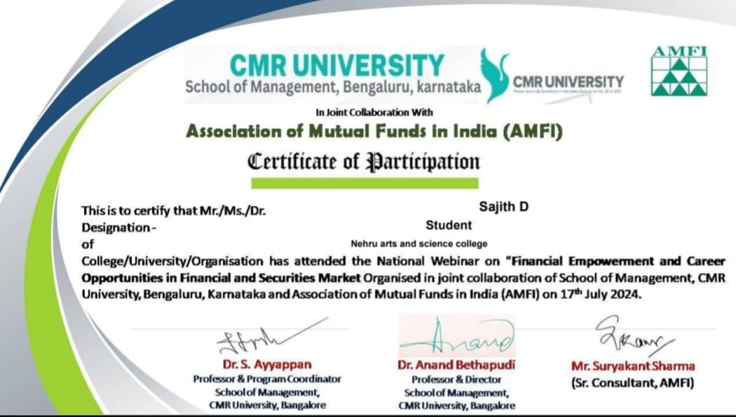 Financial Empowerment Webinar — CMR University × AMFI